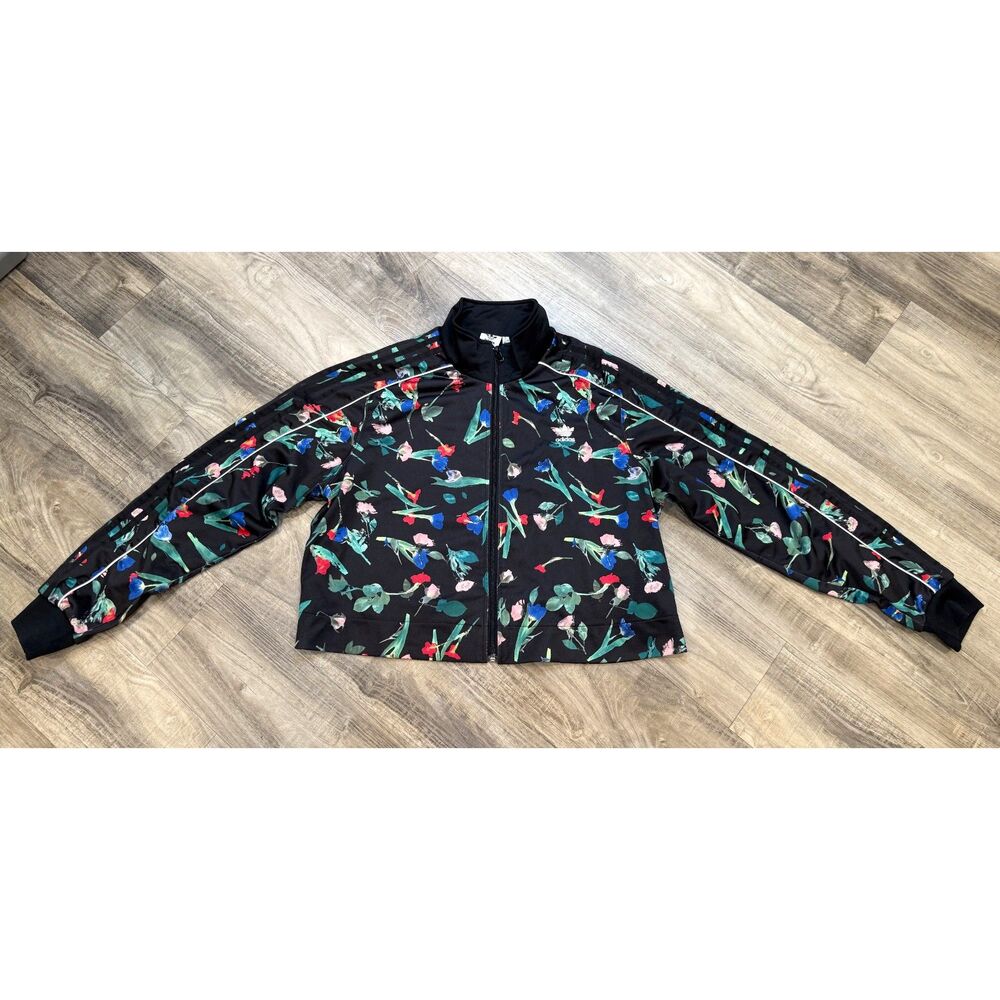 Adidas Women's Cropped Track Jacket Bellista Size L - Picture 2 of 6